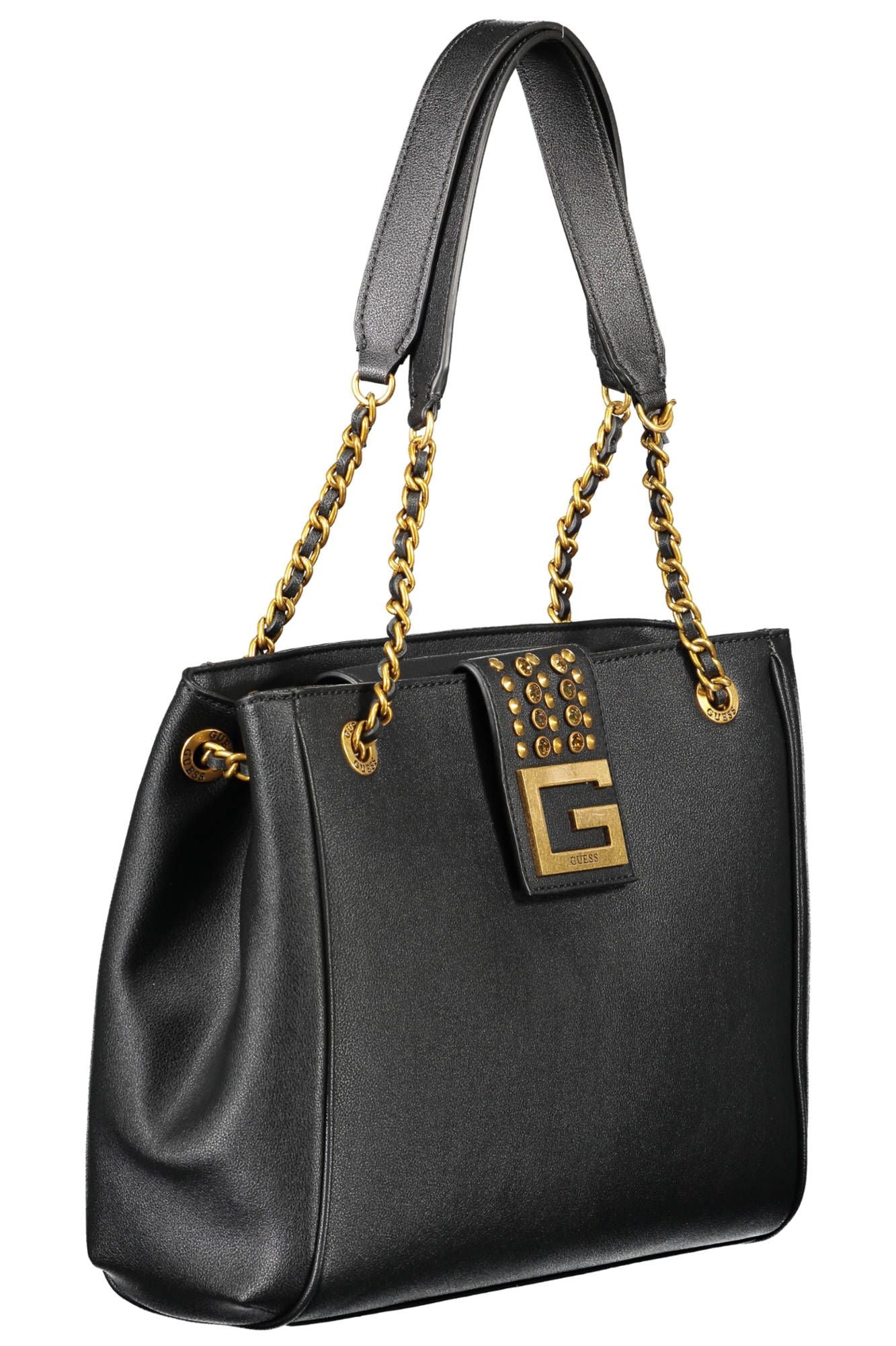 Black Polyurethane Women Handbag