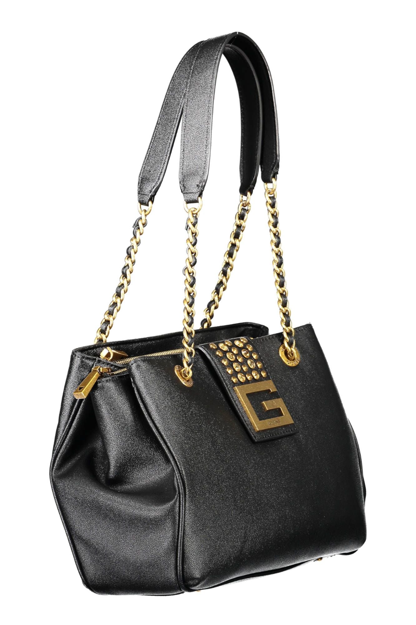 Black Polyurethane Women Handbag