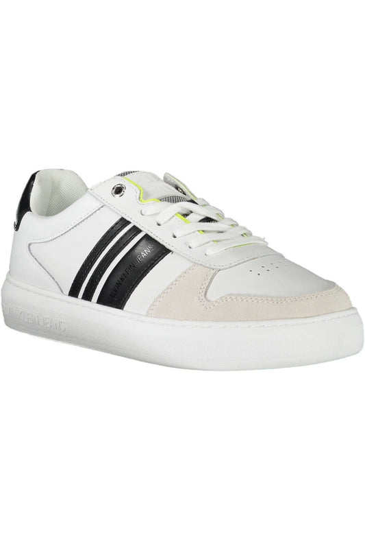 White Polyester Men Sneaker