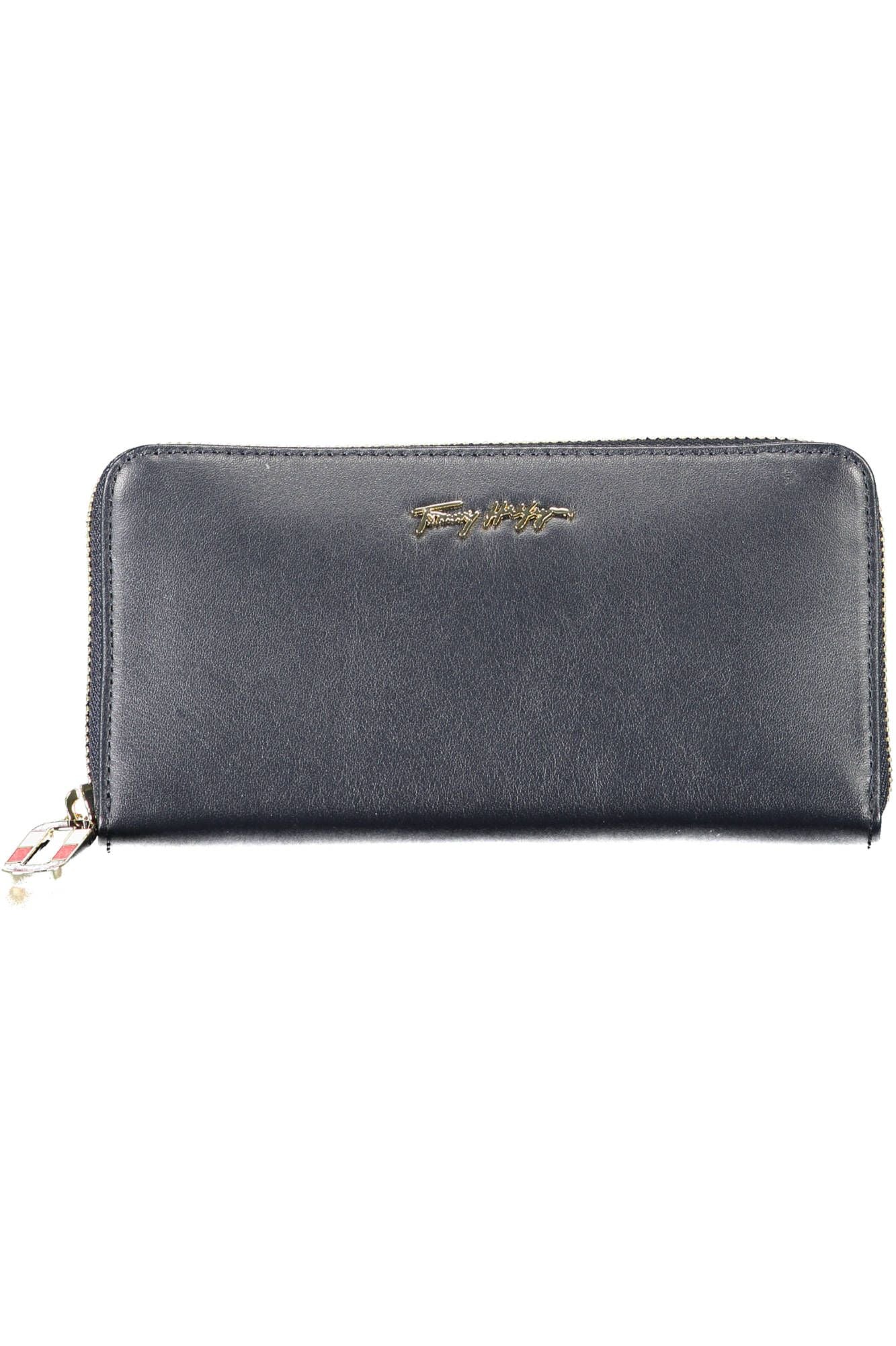 "Blue Leather Women Wallet with Multiple Compartments"