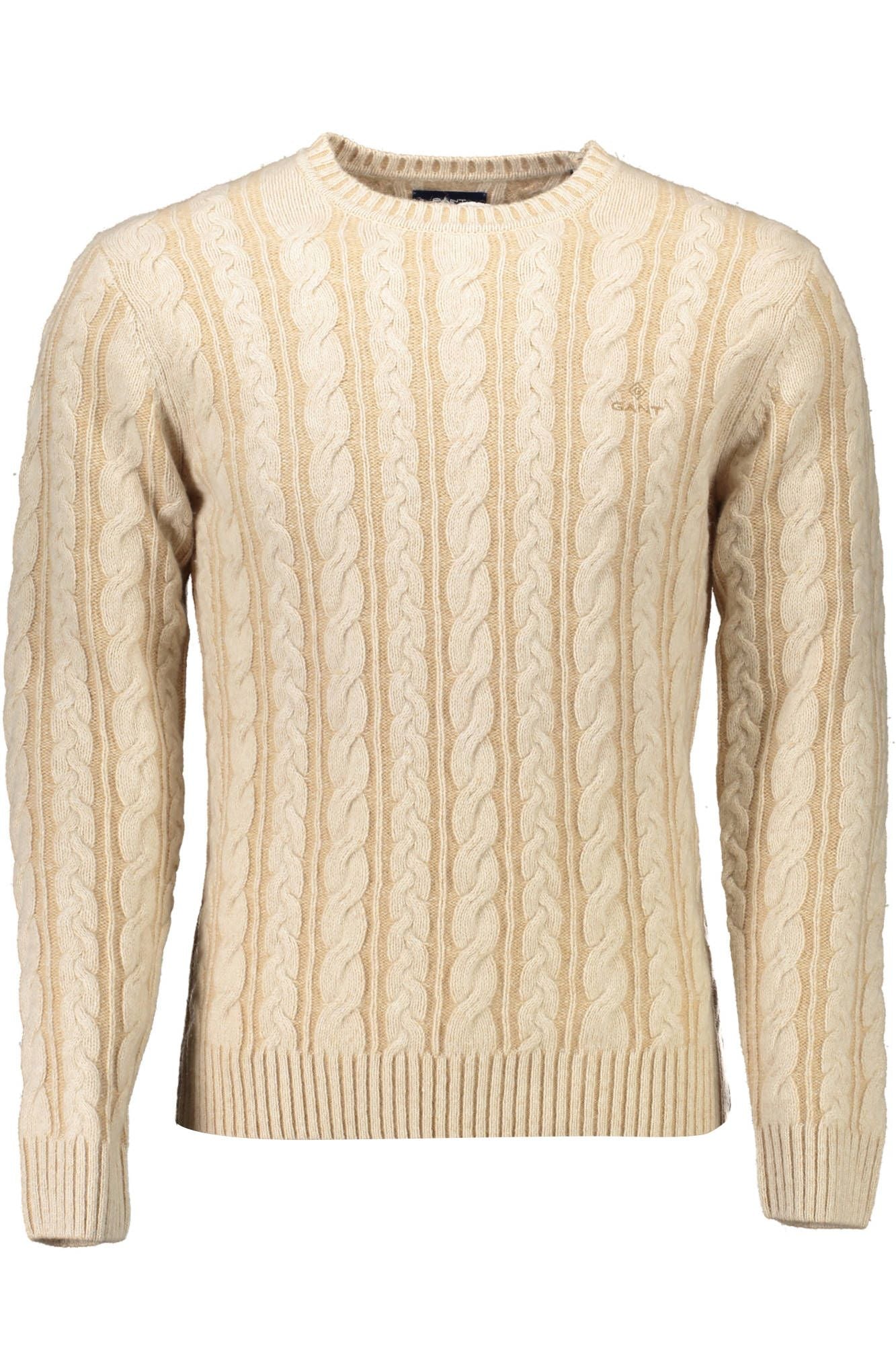 Beige Wool Men Sweater