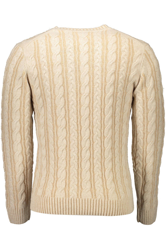 Beige Wool Men Sweater