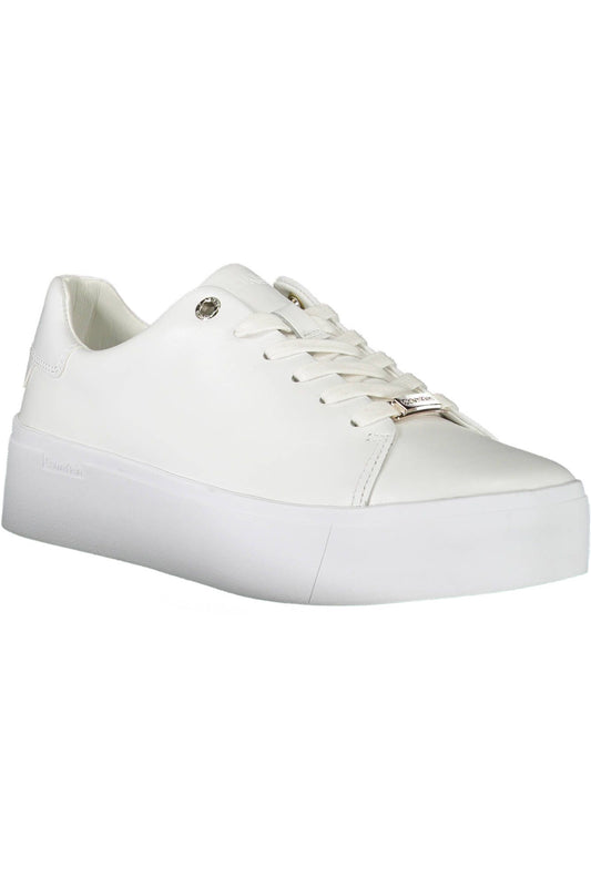 White Polyester Women Sneaker