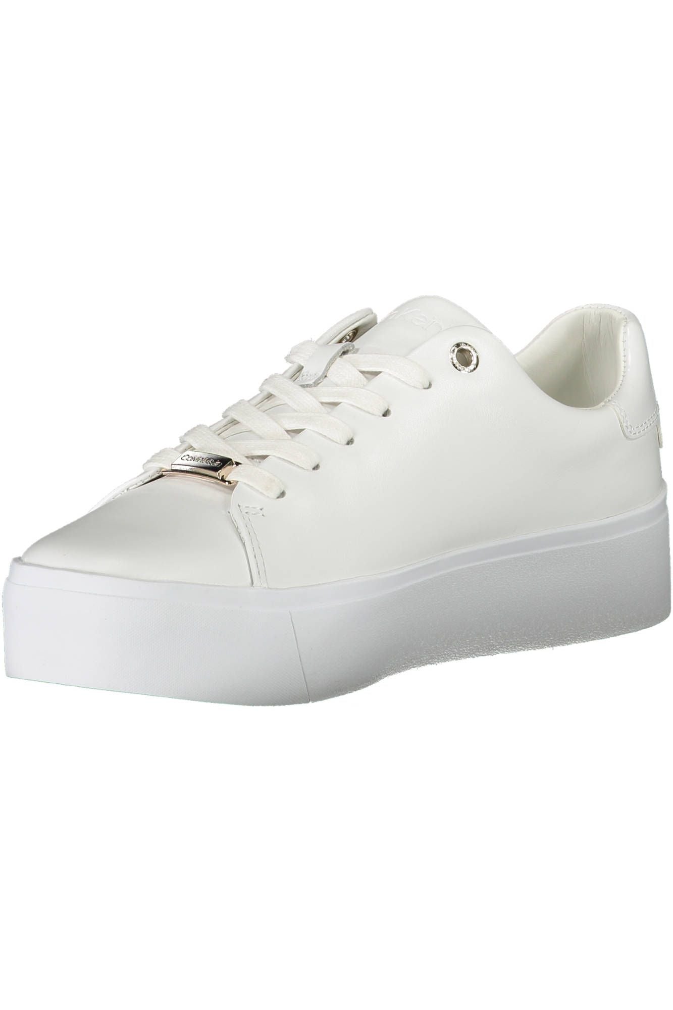 White Polyester Women Sneaker