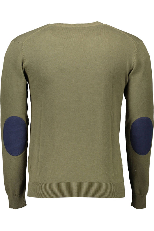 Green Cotton Men Sweater