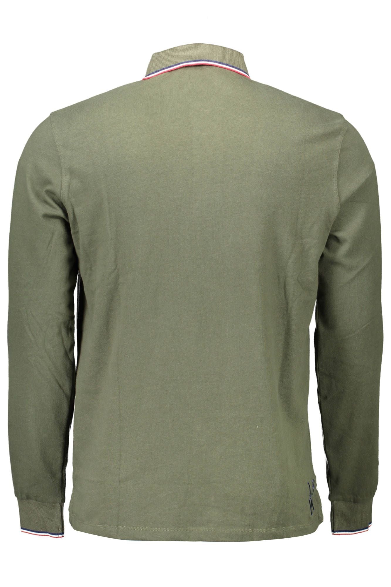 Green Cotton Men Polo Shirt