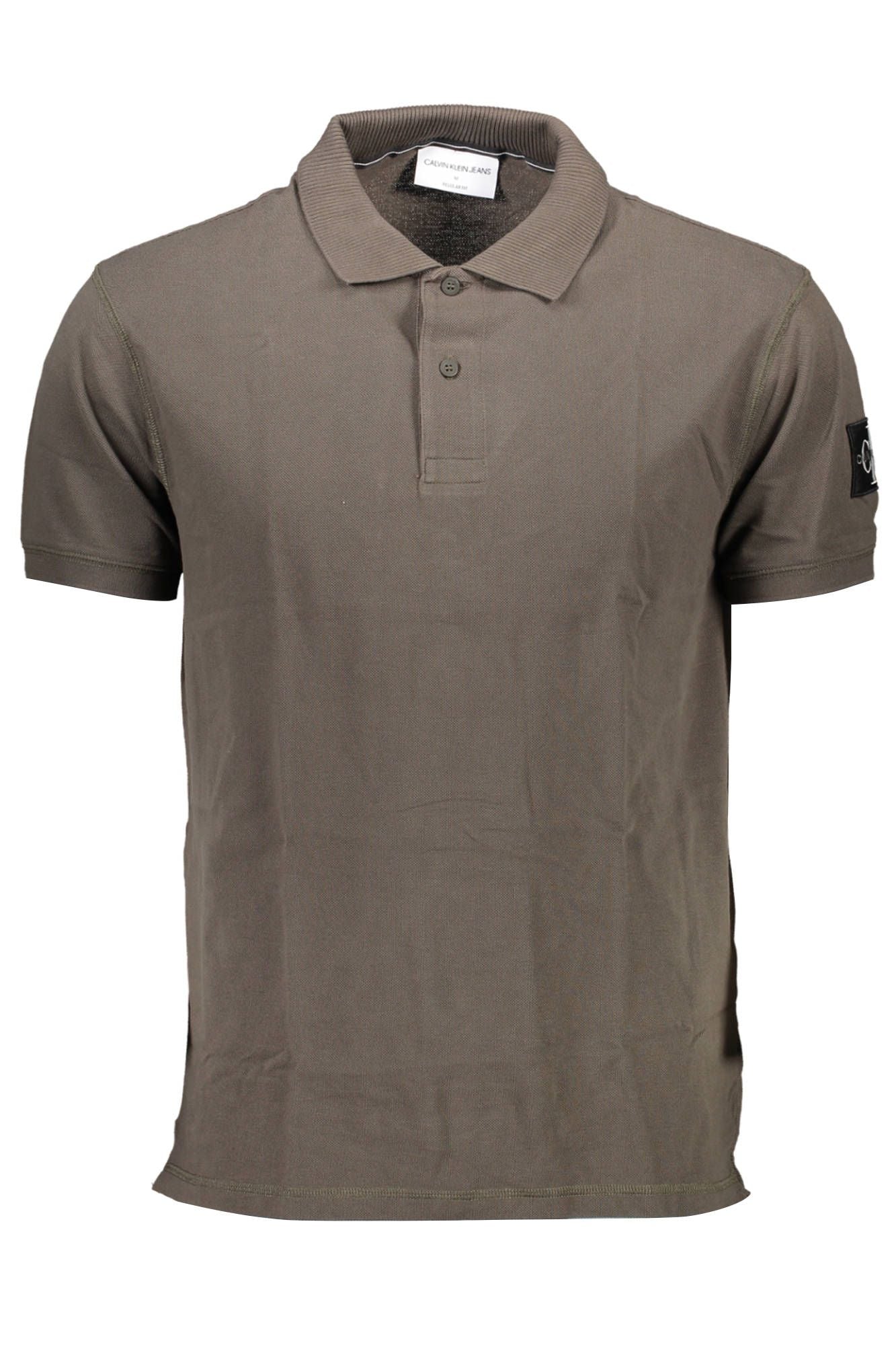 Green Cotton Men Polo Shirt