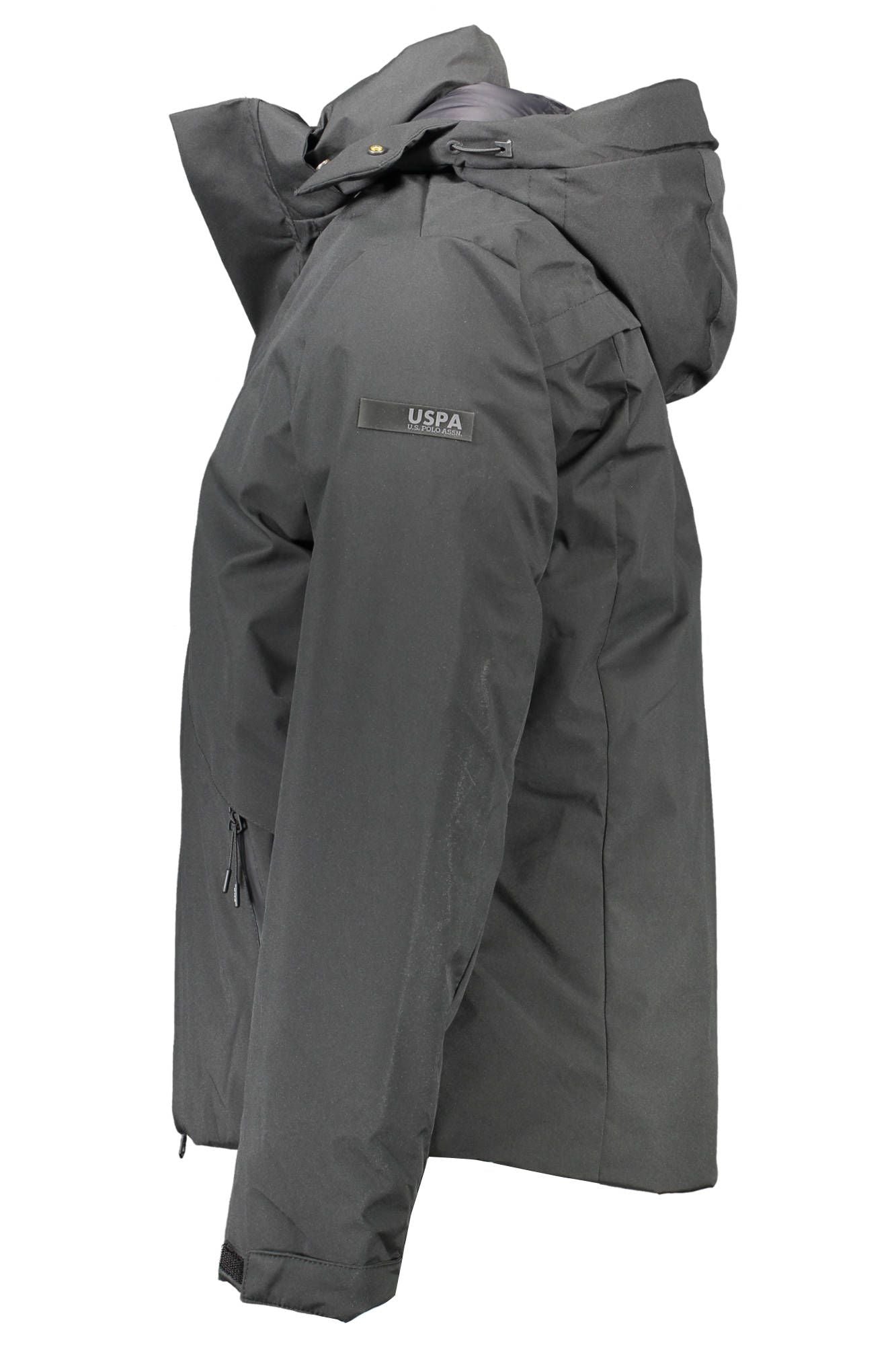 Black Polyester Men Jacket