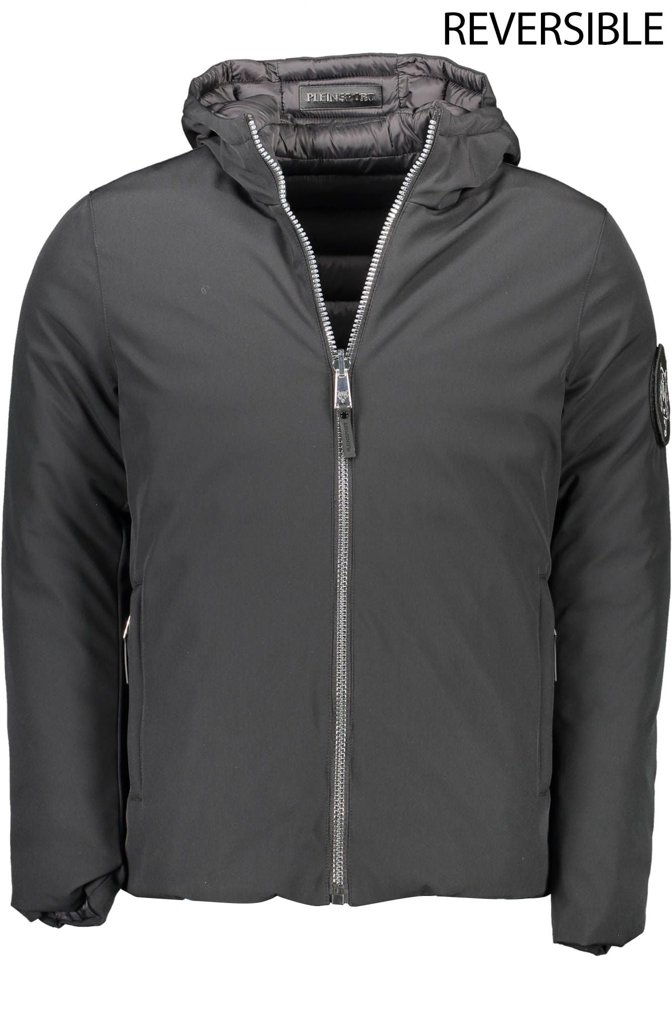 Black Polyester Men Jacket