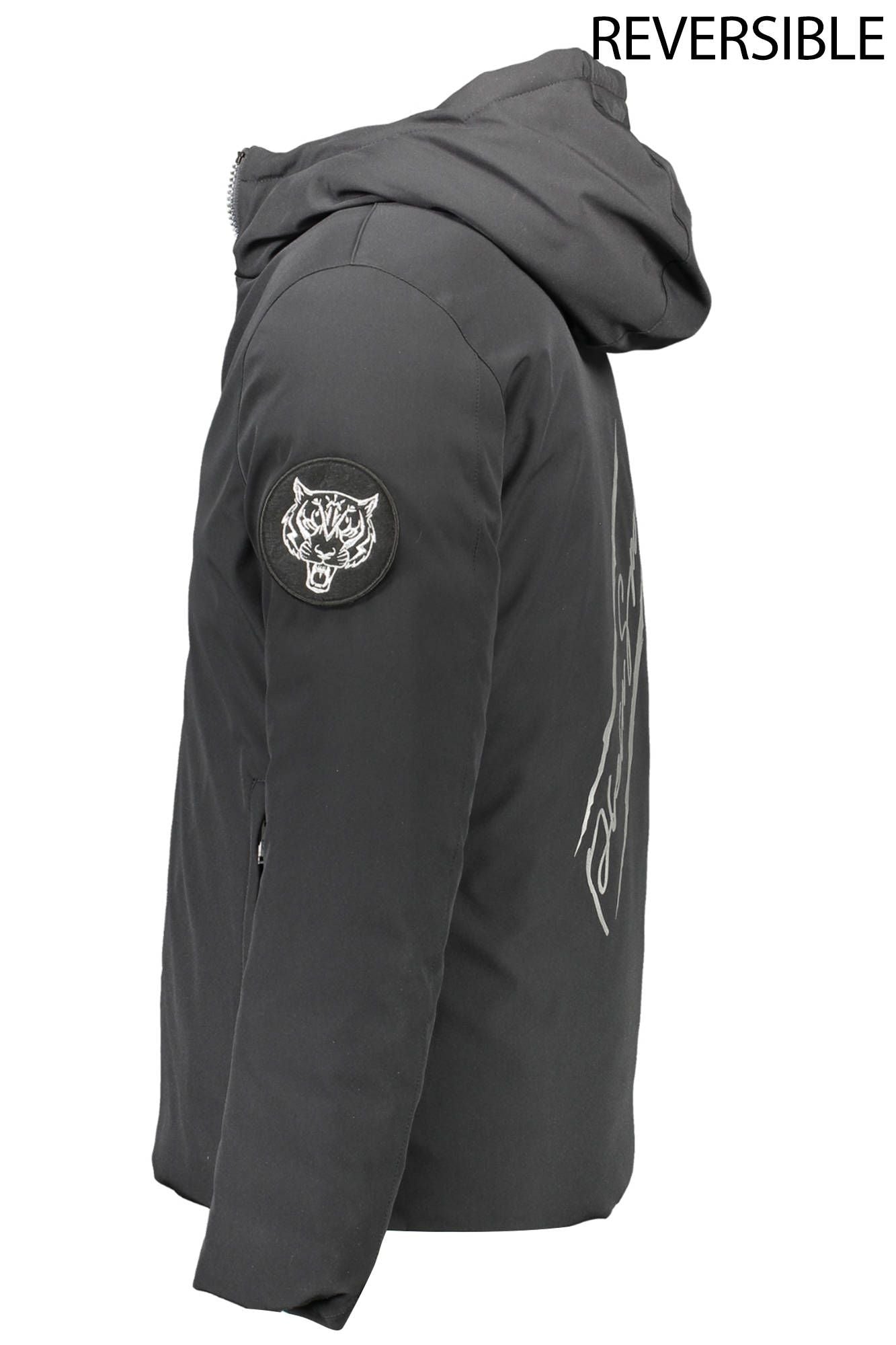 Black Polyester Men Jacket