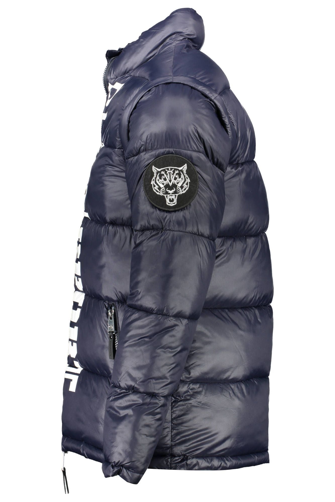 Blue Polyester Men Jacket