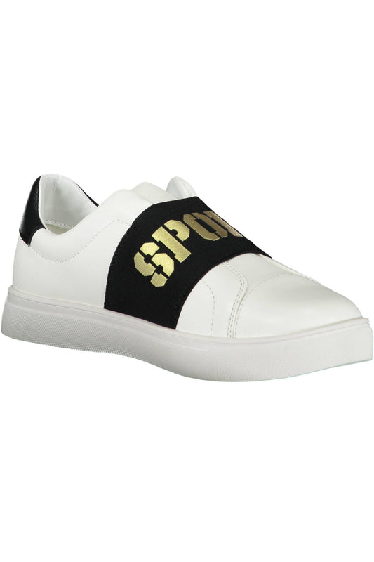 White Polyester Women Sneaker