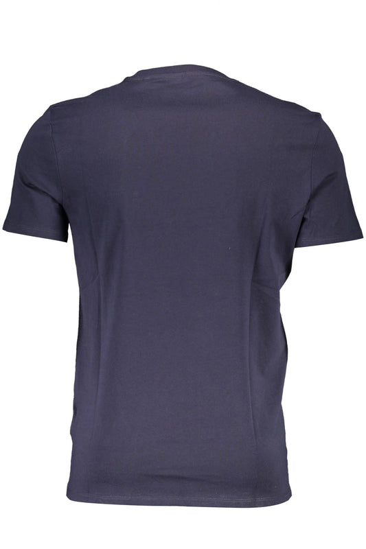 Blue Cotton Men T-Shirt