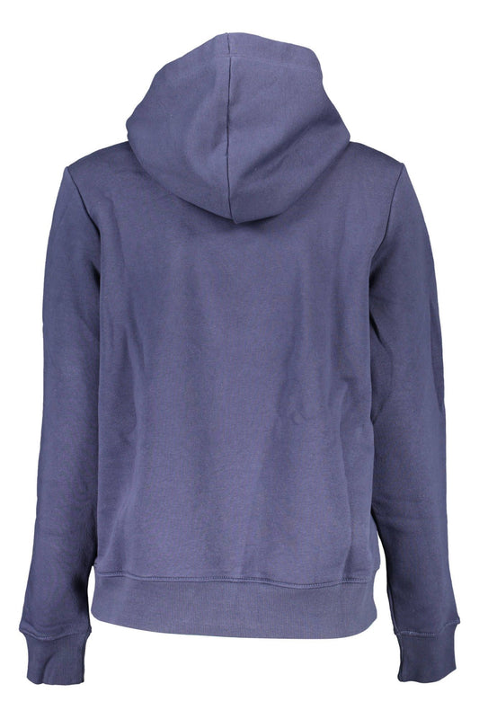 Blue Cotton Women Hoodie