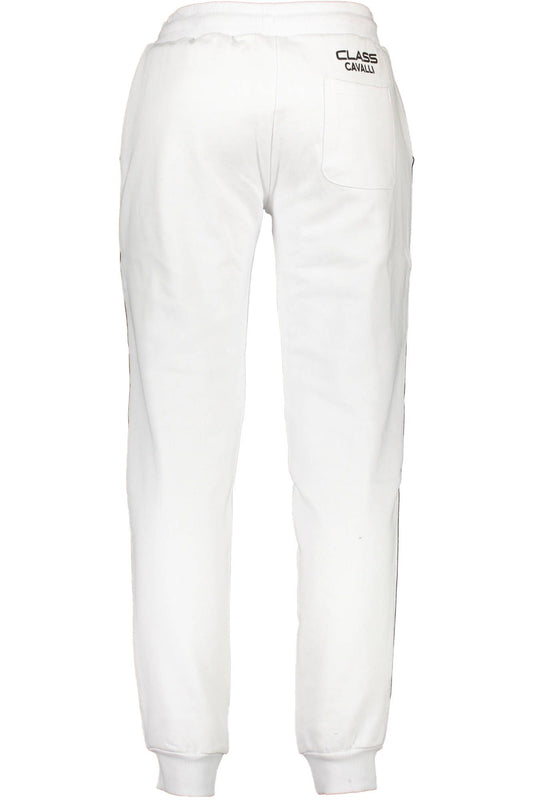 White Cotton Men Sports Trouser
