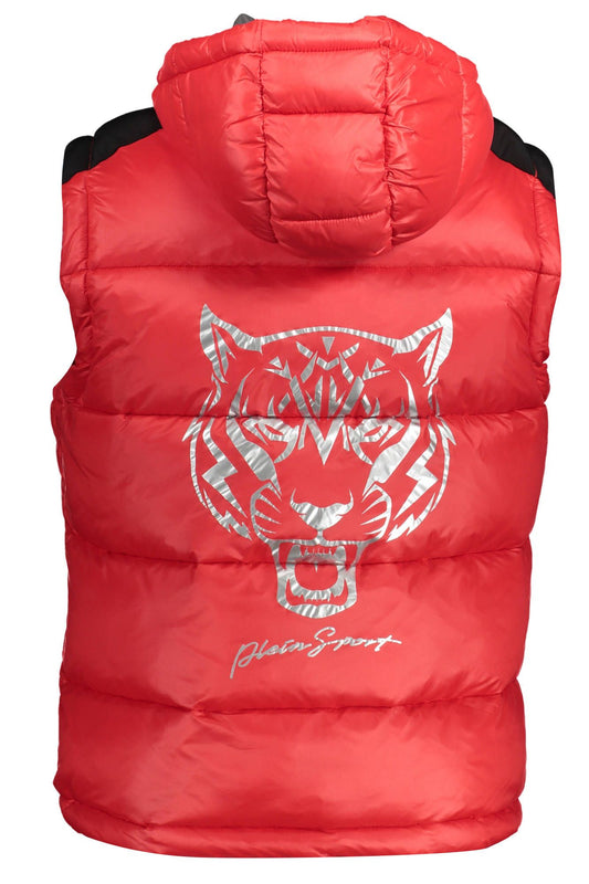 Red Polyester Men Jacket