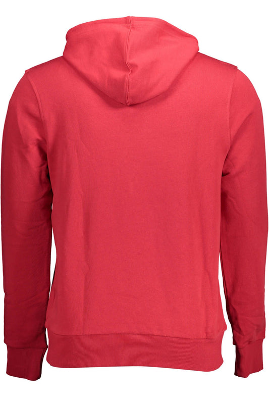 "Red Cotton Men's Hooded Sweater"