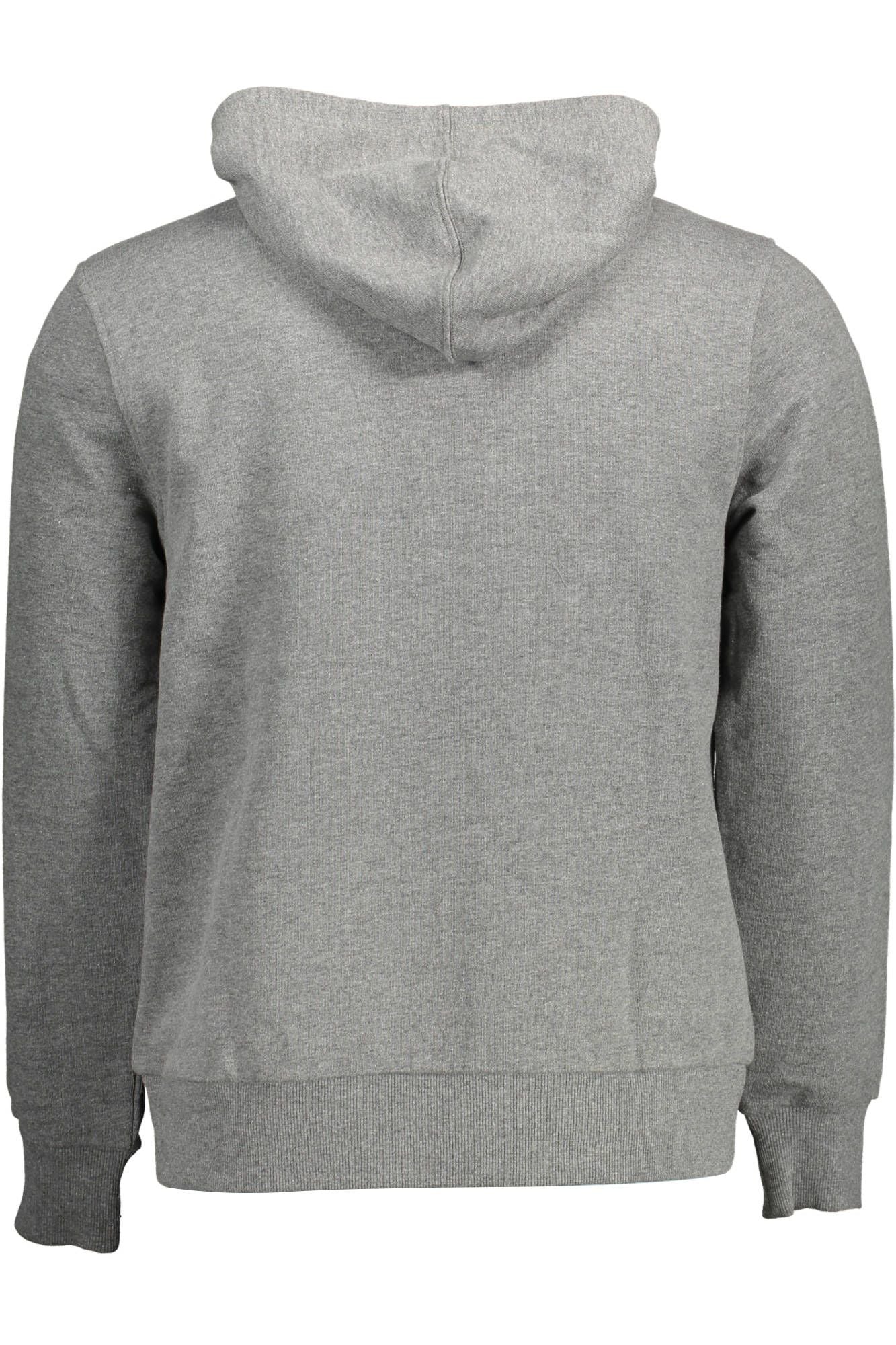 Gray Cotton Men's Hooded Sweater