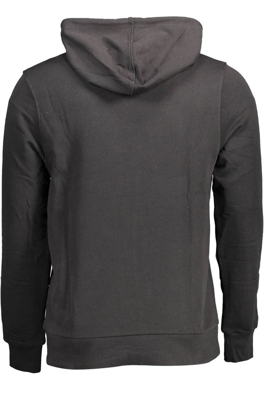 Black Cotton Men Sweatshirt