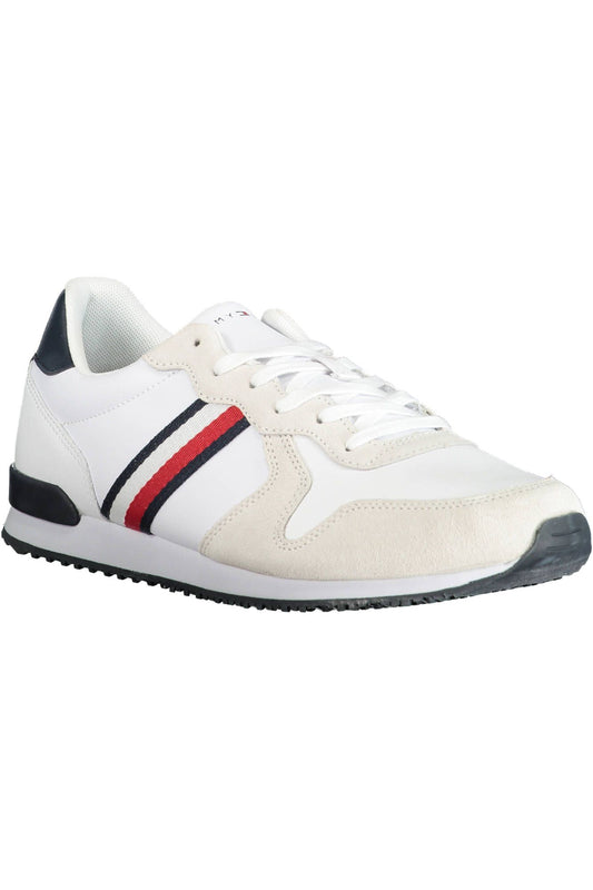 White Polyester Men Sneaker