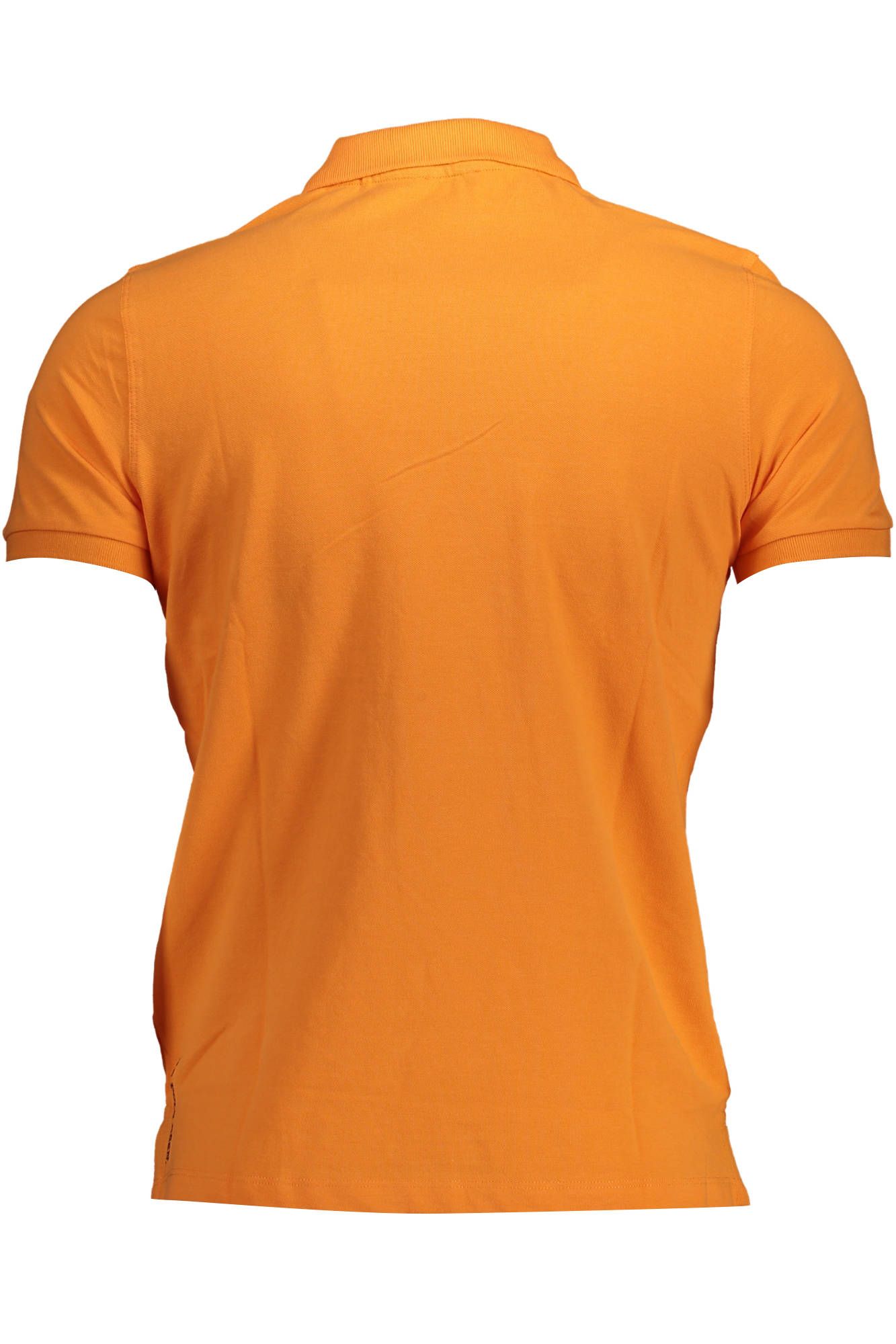 Orange Cotton Men Polo Shirt