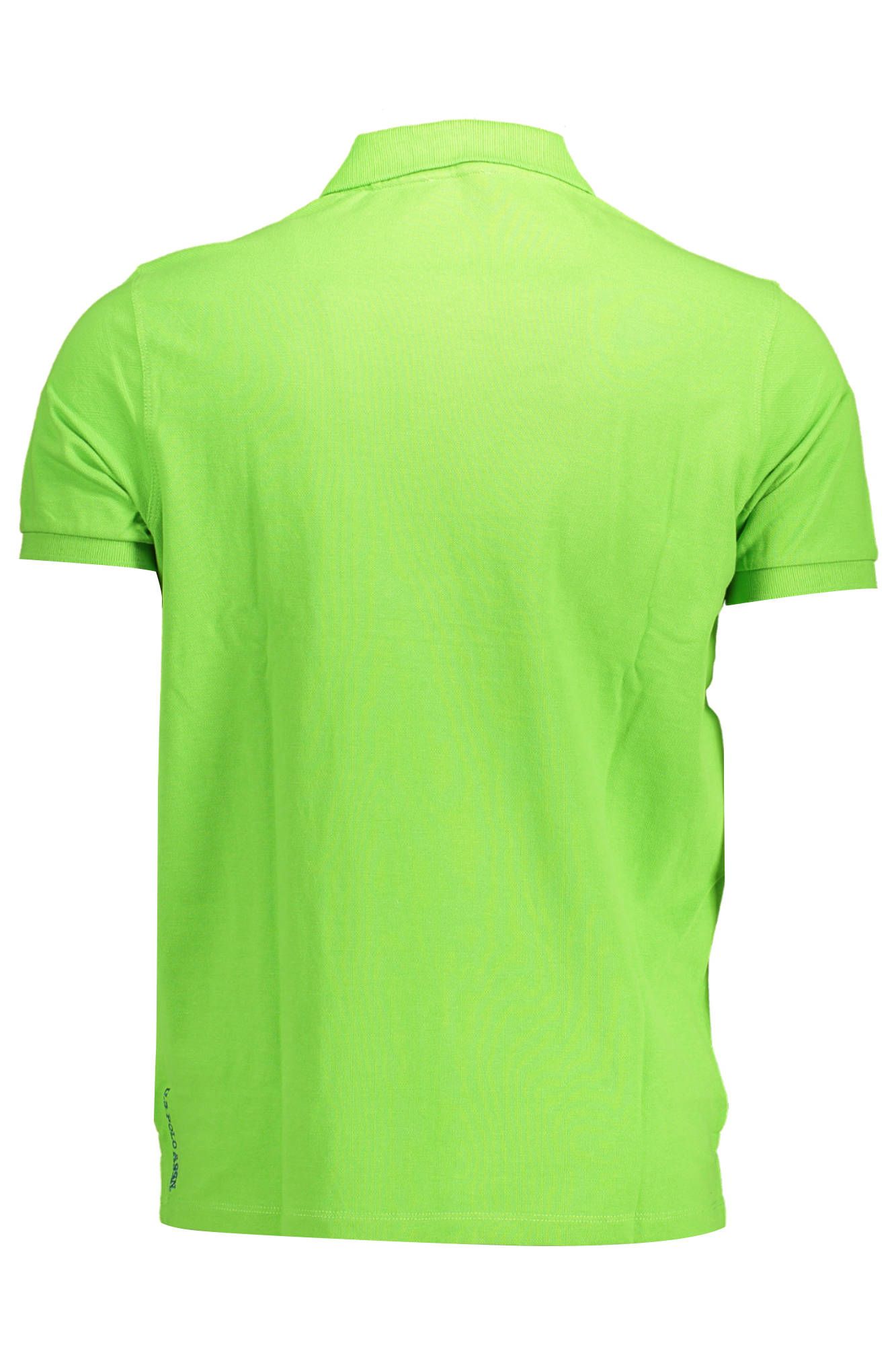 Green Cotton Men Polo Shirt