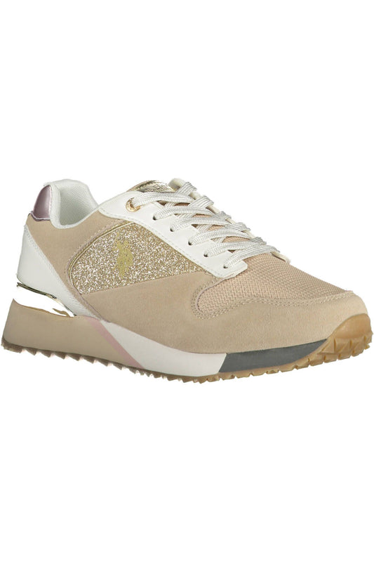 Beige Polyester Women Sneaker