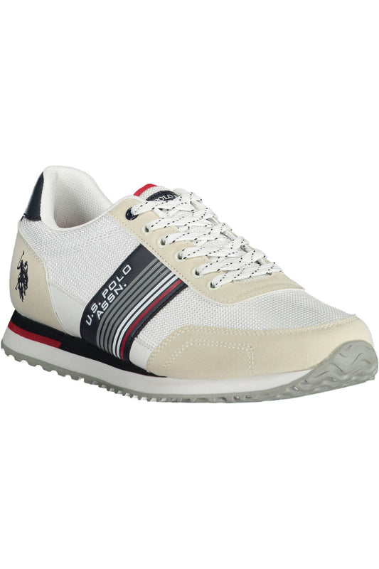 White Polyester Men Sneaker