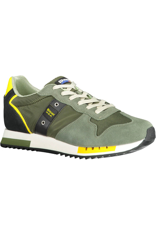 Green Polyester Men Sneaker