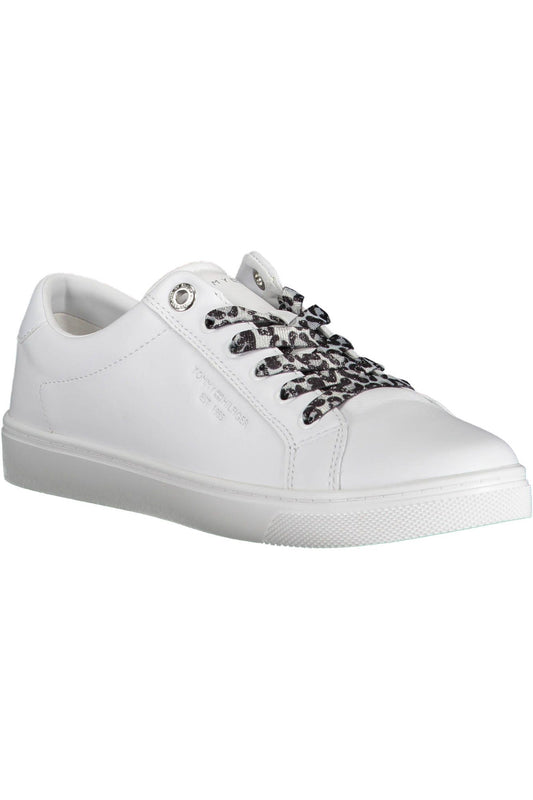 White Polyester Women Sneaker