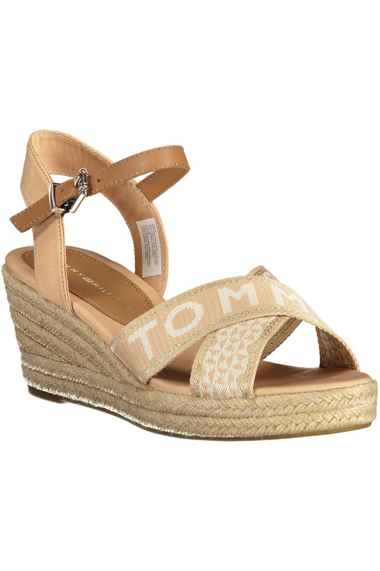 Beige Polyester Women Sandal