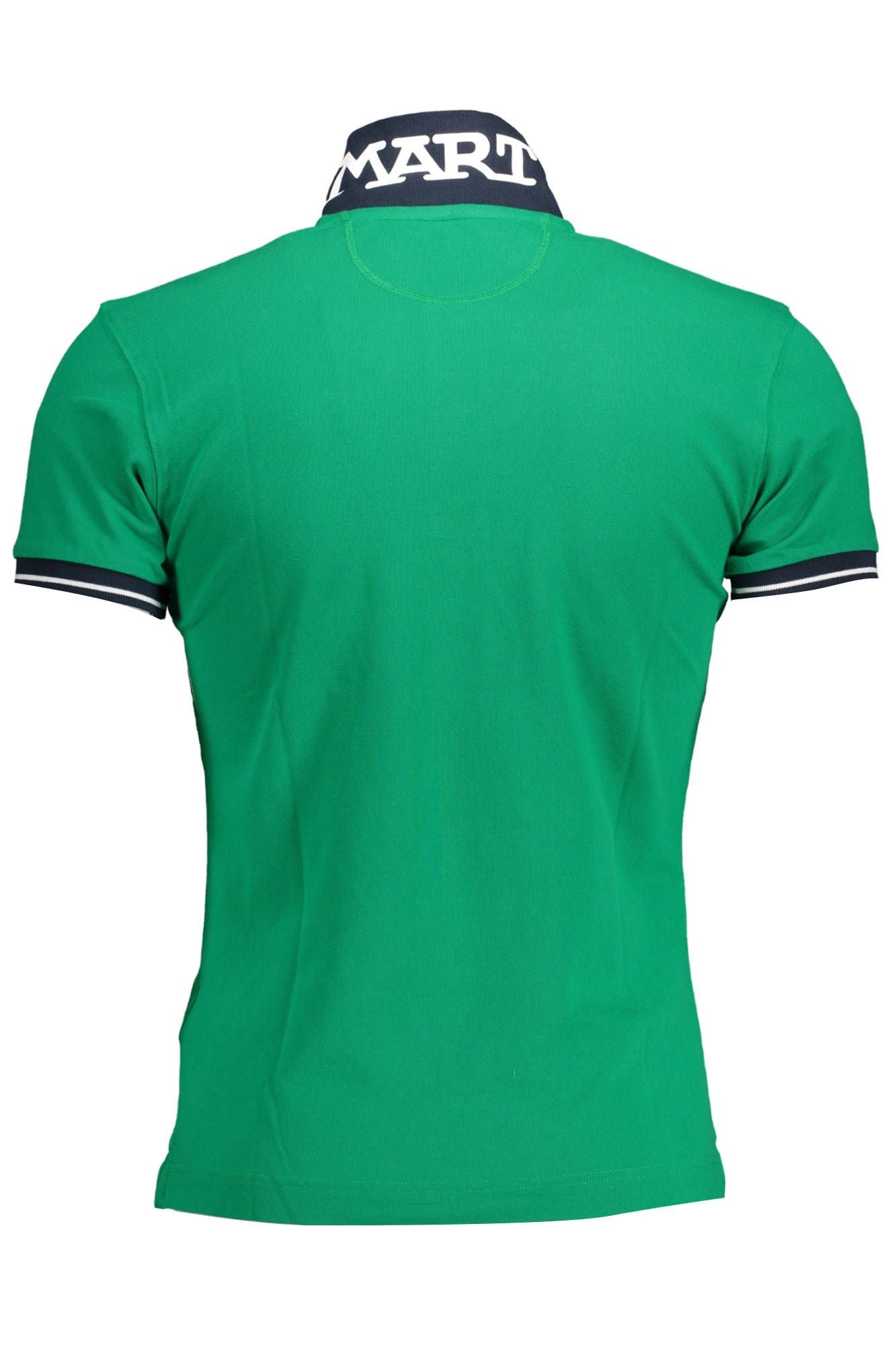 Green Cotton Men Polo Shirt
