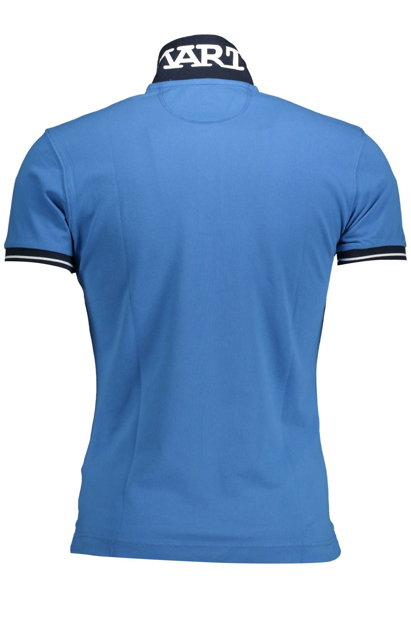 Blue Cotton Men Polo Shirt