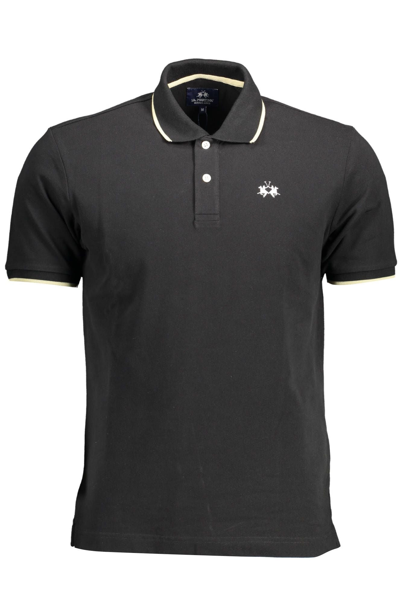 Black Cotton Men Polo Shirt