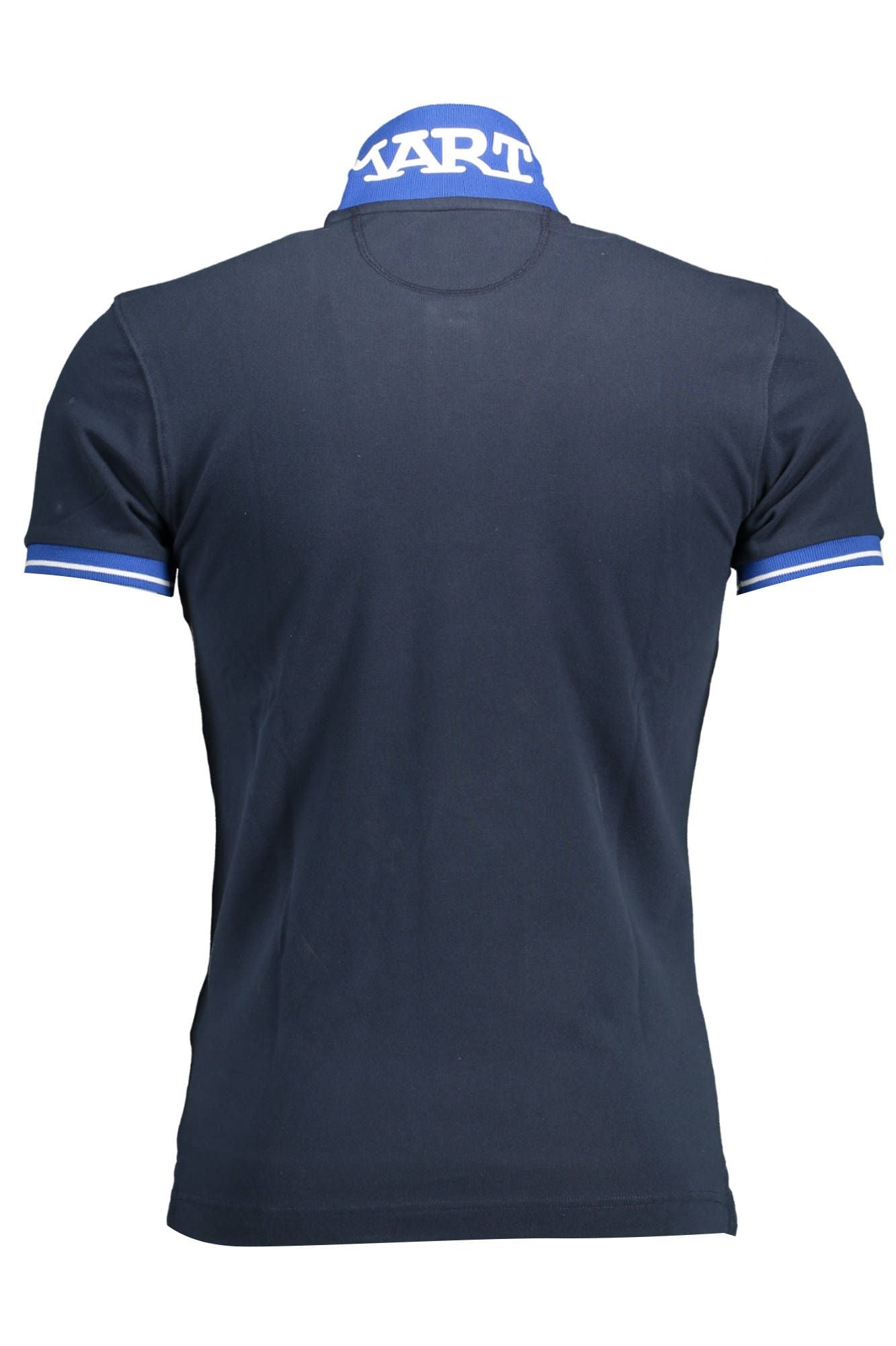 Blue Cotton Men Polo Shirt
