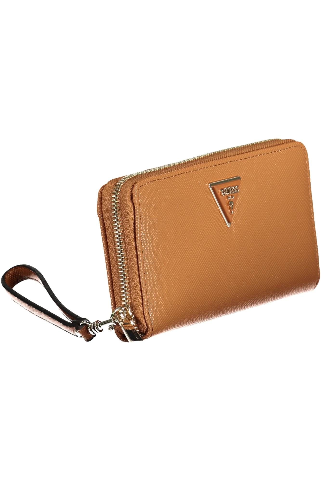 Brown Polyurethane Women Wallet