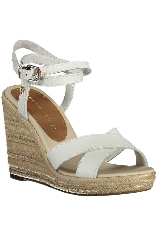 White Polyester Women Sandal