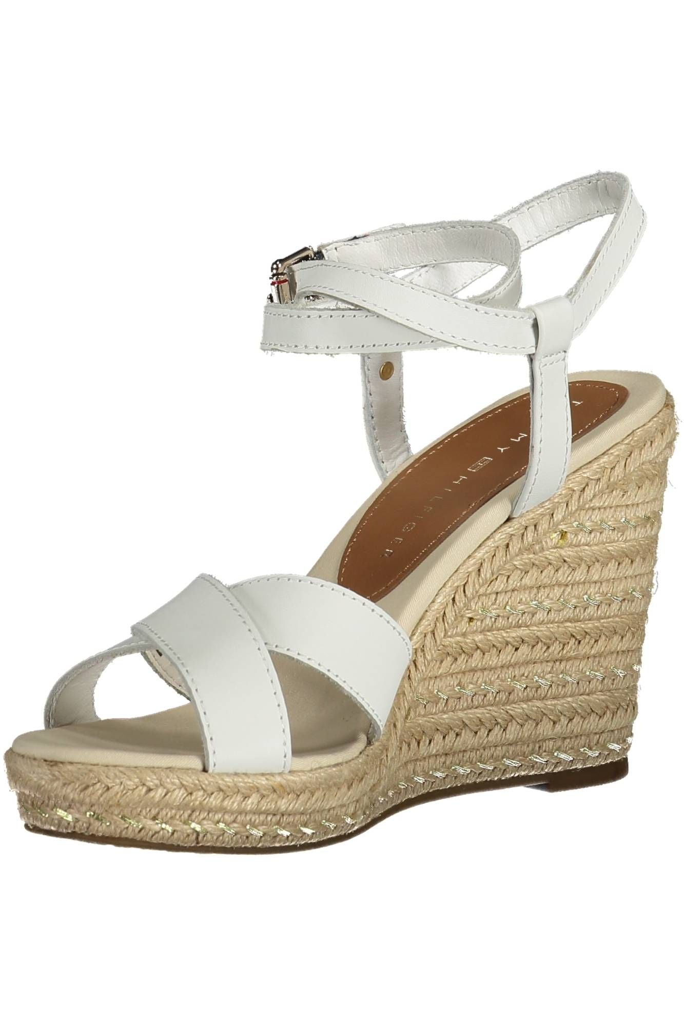 White Polyester Women Sandal