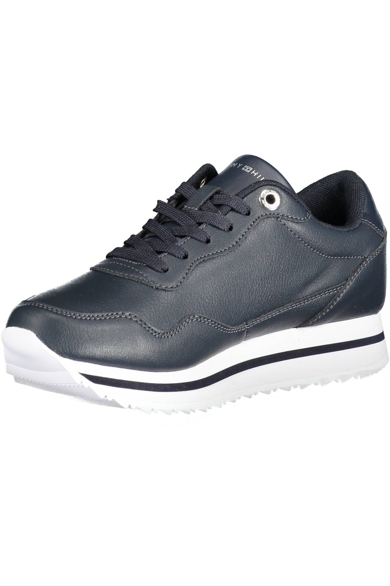 Blue Leather Women Sneaker