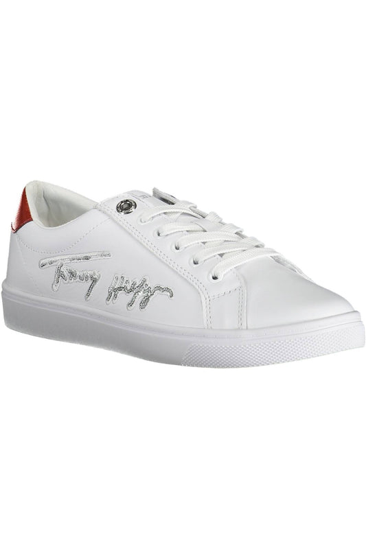 White Polyester Women Sneaker