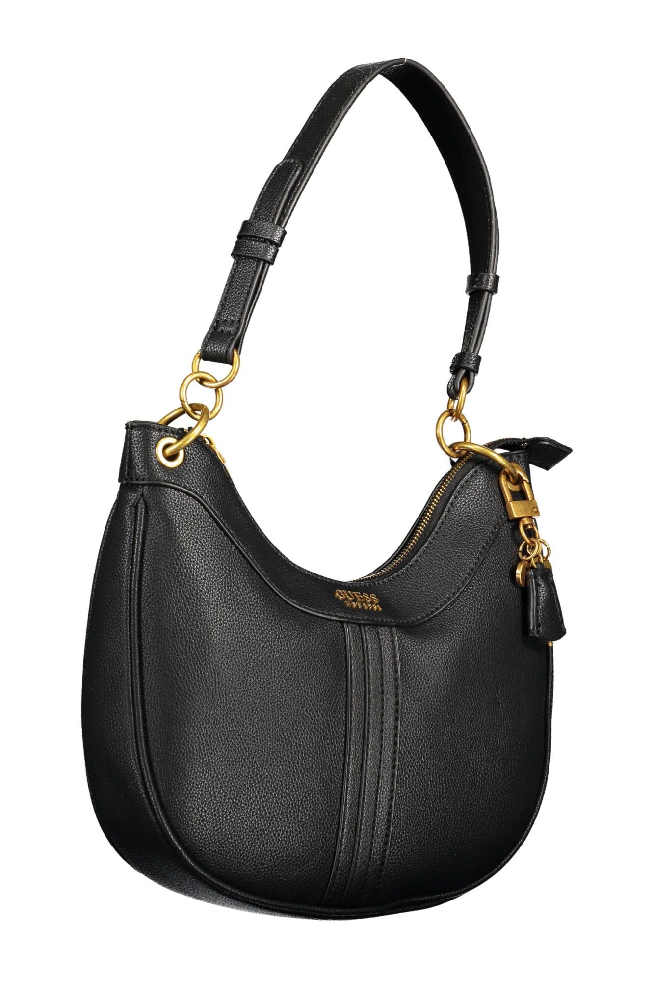 Black Polyurethane Women Handbag