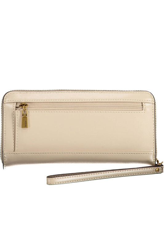 Beige Polyurethane Women Wallet