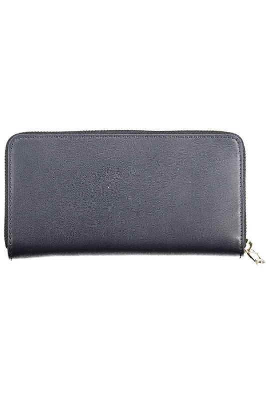 Blue Polyurethane Women Wallet