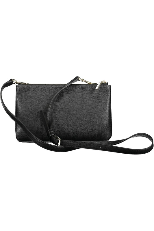 Black Polyester Women Handbag