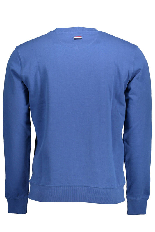 Blue Cotton Men Sweater