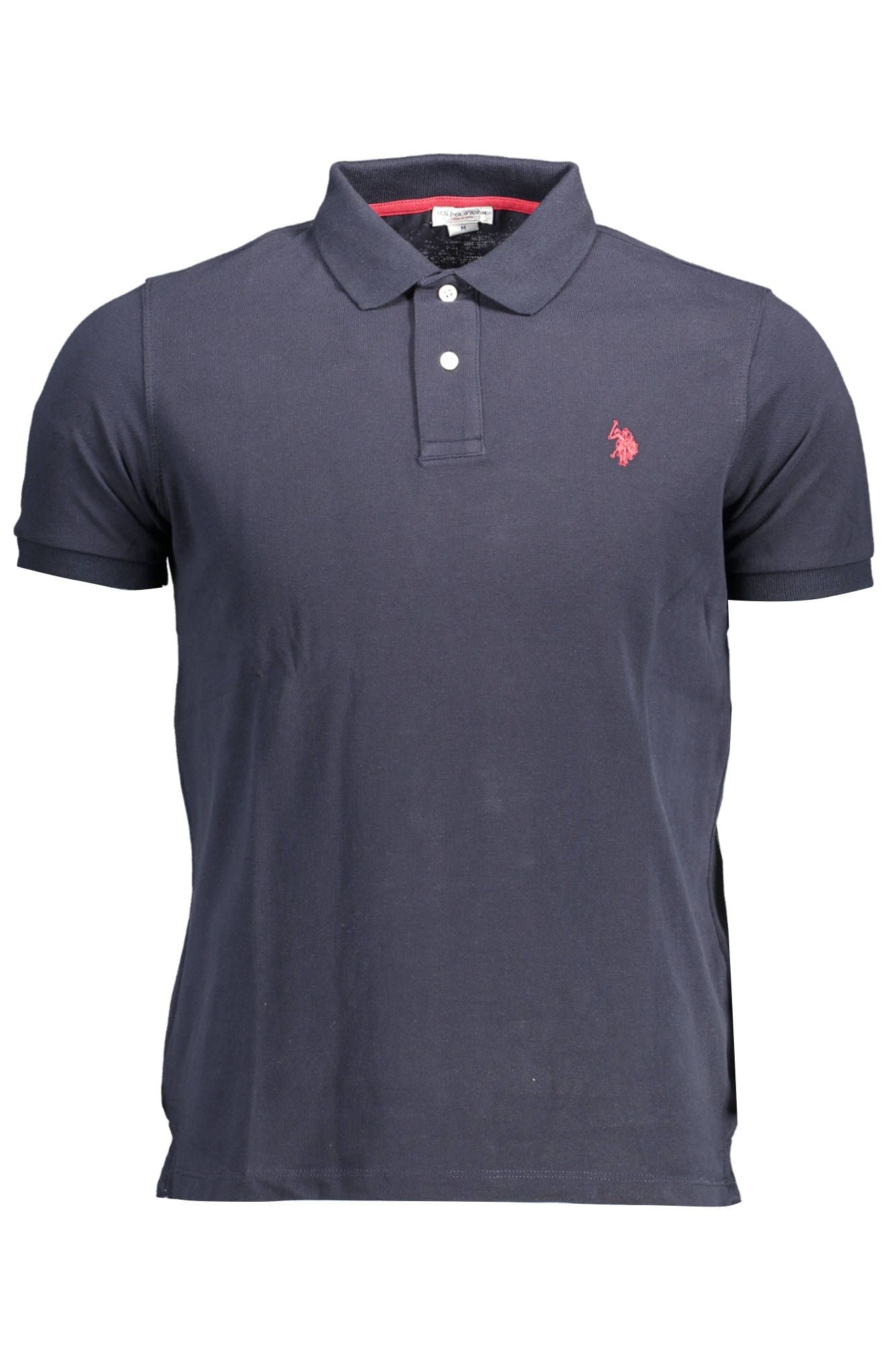 Blue Cotton Men Polo Shirt