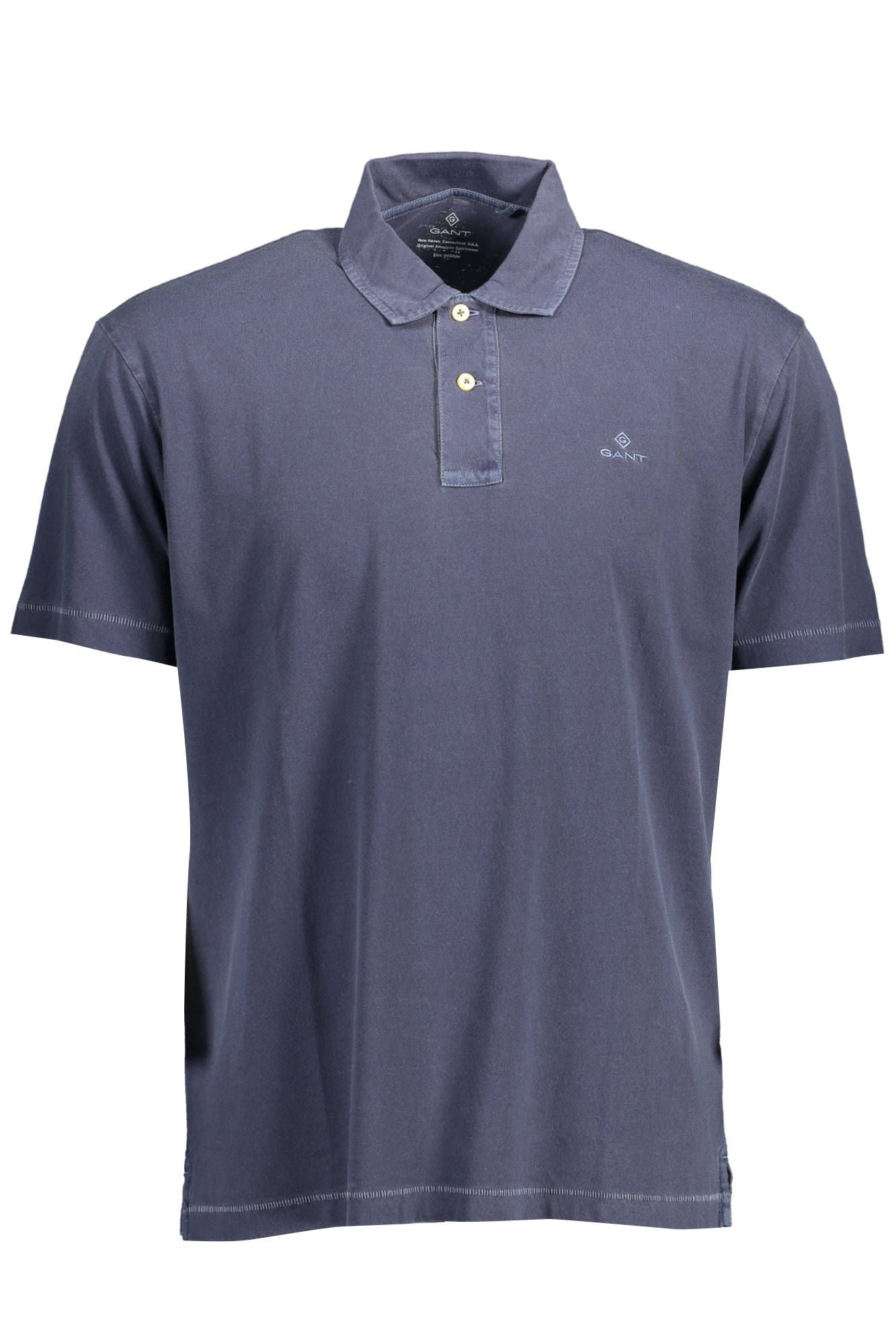 Blue Cotton Men Polo Shirt