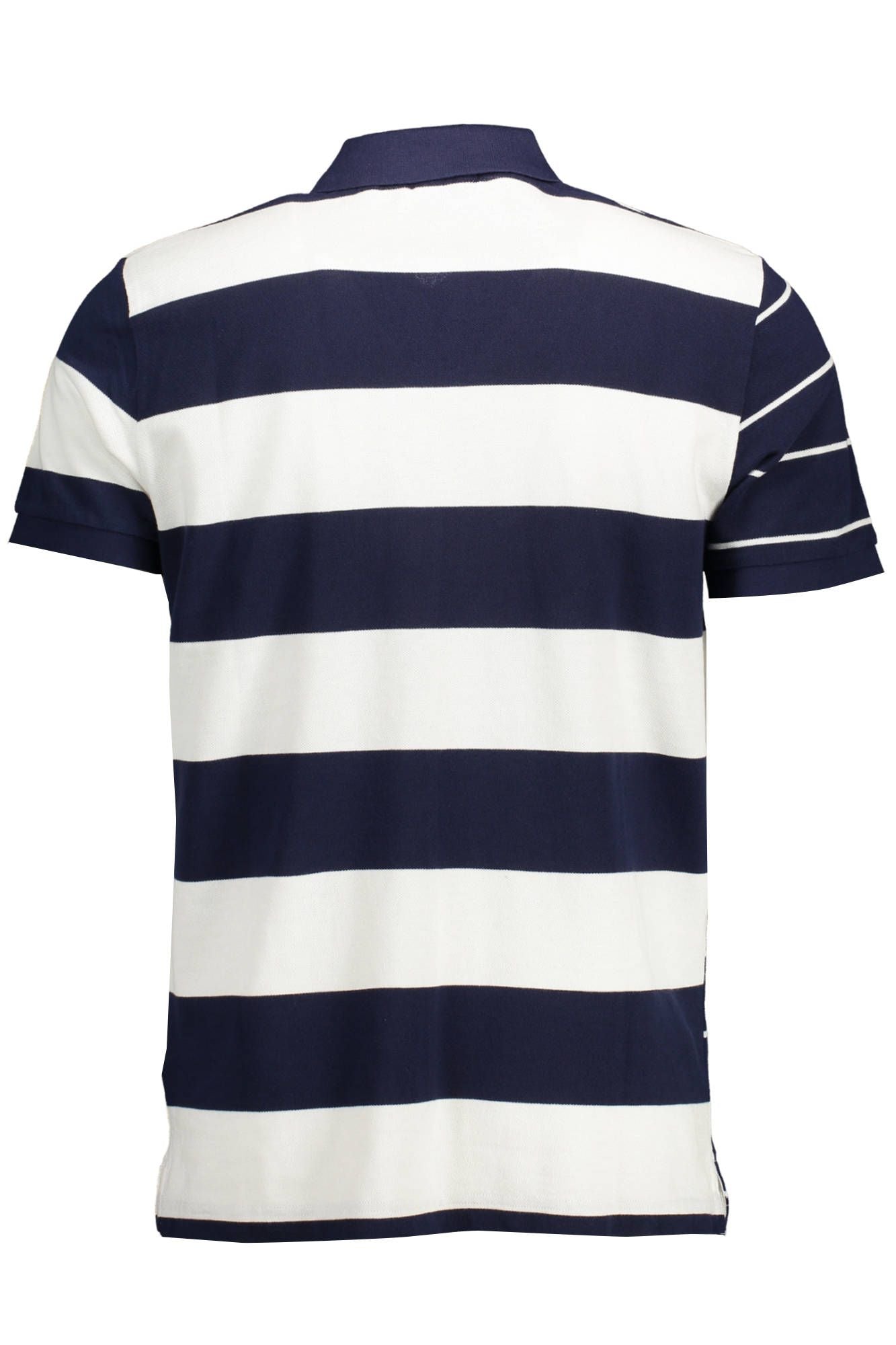 Blue Cotton Men Polo