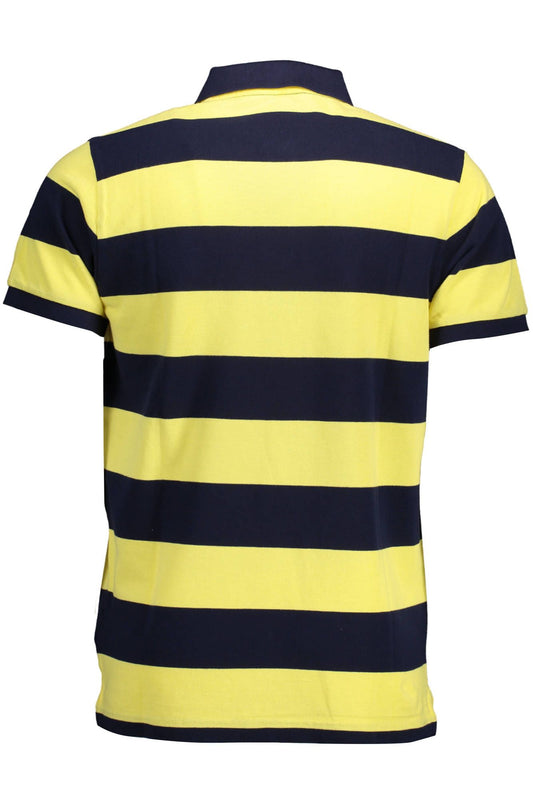 Yellow Cotton Men Polo Shirt