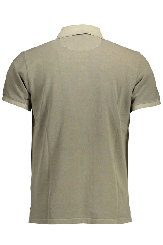 Green Cotton Men Polo Shirt